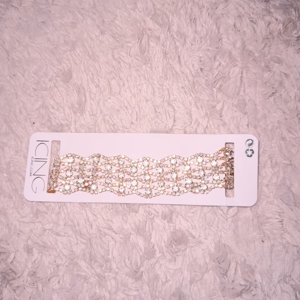 NWT nice sexy rose gold choker diamond icing